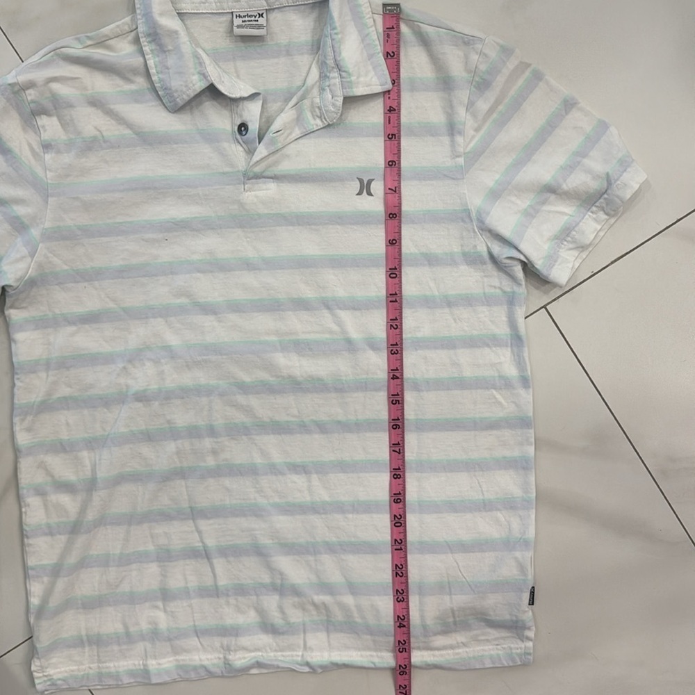 Hurley Coastal Dunes CTN Jersey Cotton Striped Polo Shirt.  Sz M - Picture 7 of 10